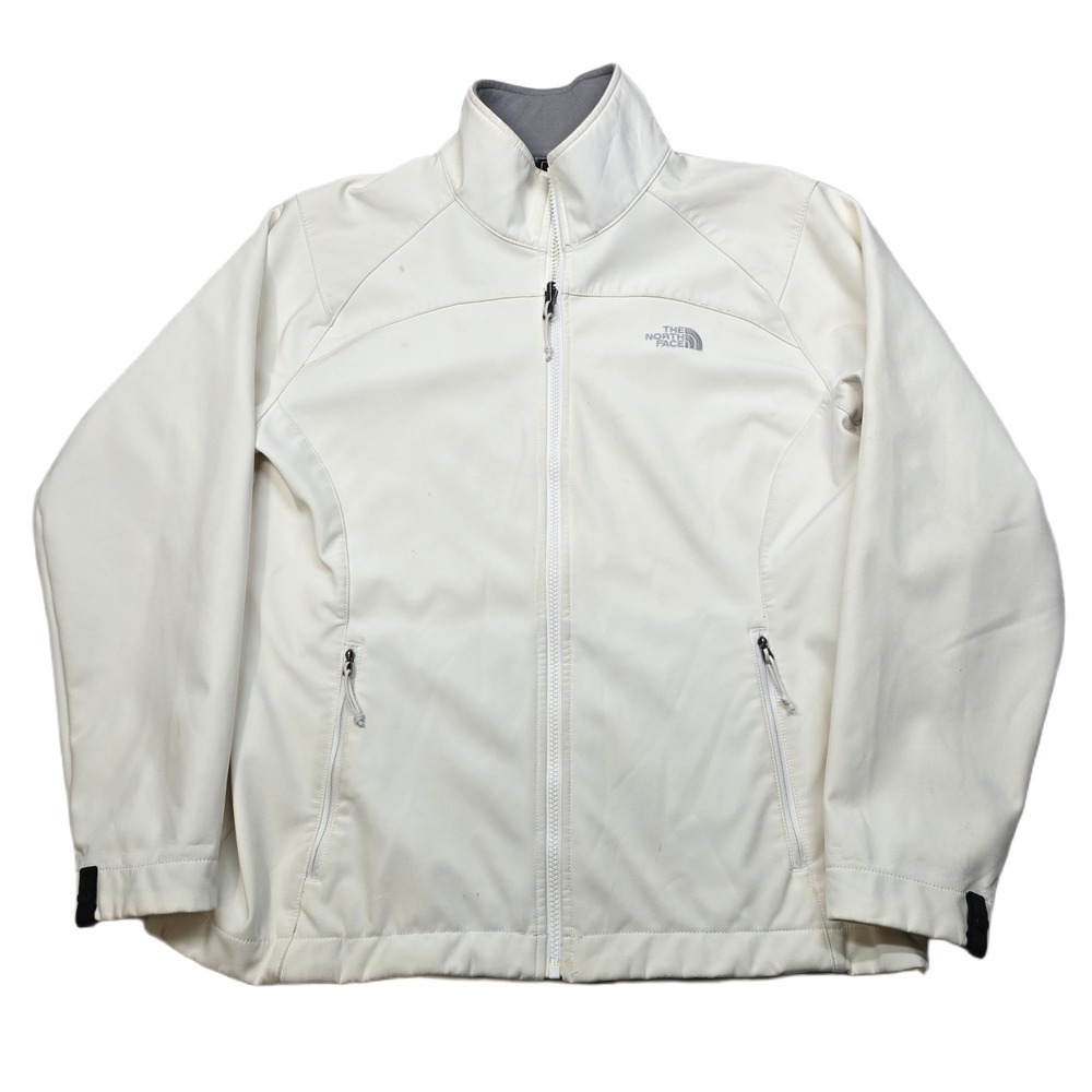 The North Face Softshell Jacket Womens Large White Full Zip Inner Liner Systems‎